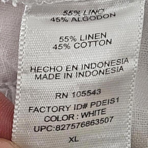 Daisy Fuentes White Linen Blend Shorts Drawstring Waist Pockets Womens Size XL - Picture 8 of 9